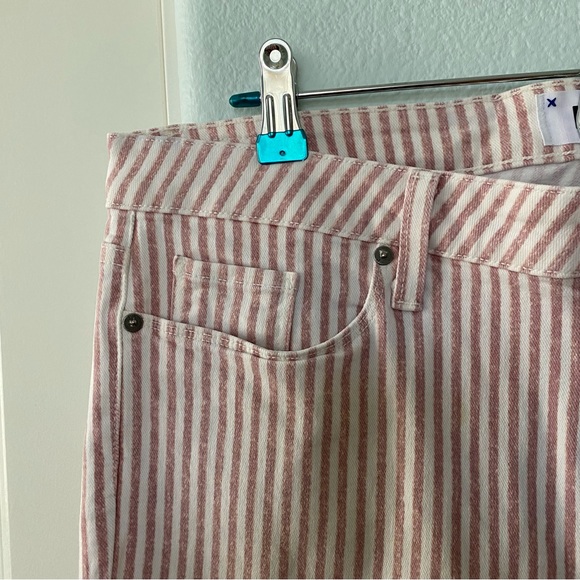 PAIGE Houston Ankle Blossom Pink Stripe Jeans - Picture 5 of 13